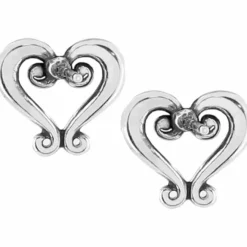 Brighton Genoa Heart Mini Post Earrings Silver Outlet