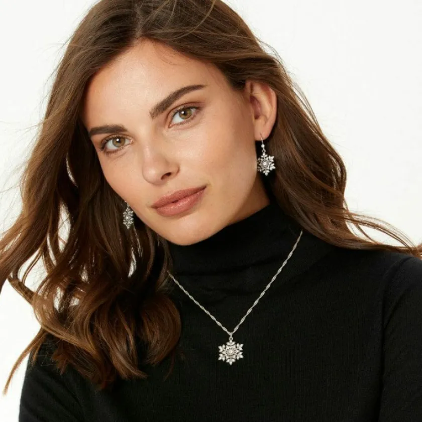 Brighton Glint Snowflake Necklace Silver Online