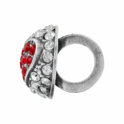Brighton Glitter Hearts Ring Bead Silver-Red Discount