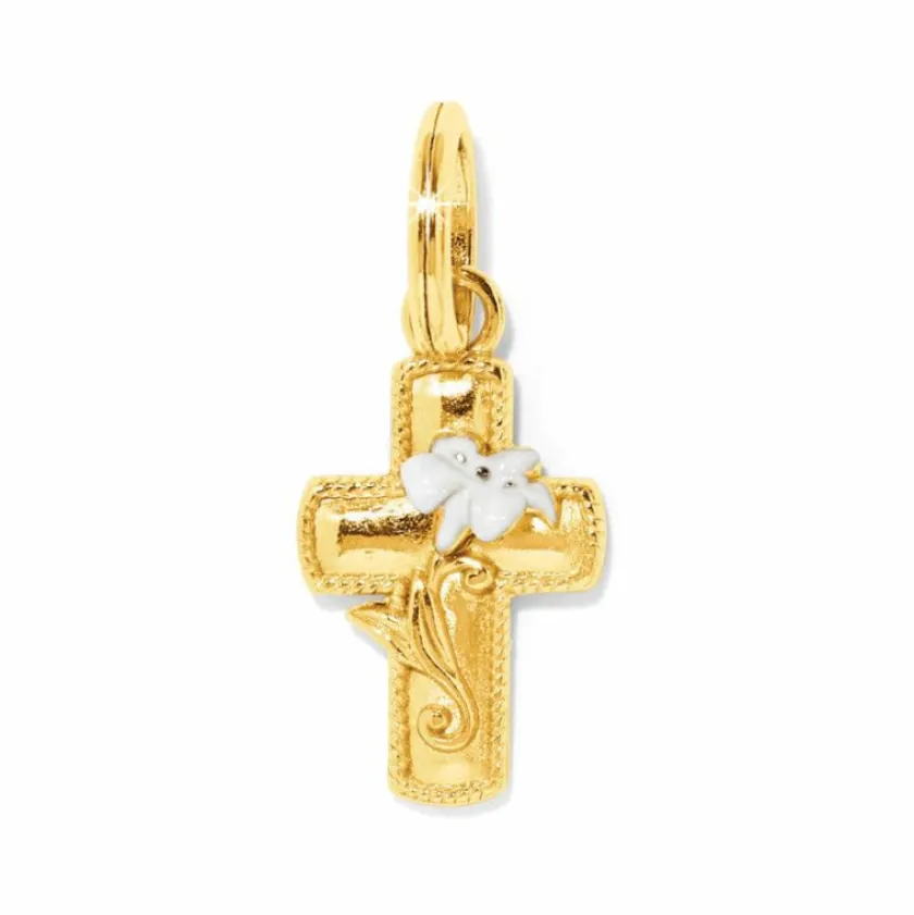 Brighton Easter Lily Cross Charm Gold Sale