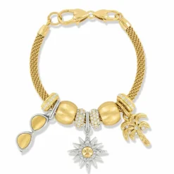 Brighton Golden Summer Sun Charm Bracelet Silver-Gold Hot