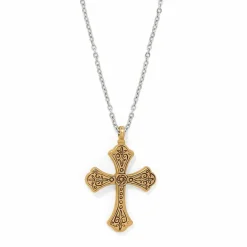 Brighton Good Shephard Cross Necklace Silver-Gold Fashion