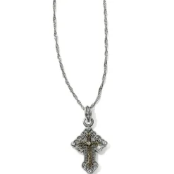 Brighton Greek Petite Cross Necklace Silver-Gold Online