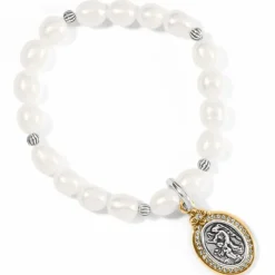 Brighton Guardian Angel Pearl Stretch Bracelet Silver-Pearl Fashion