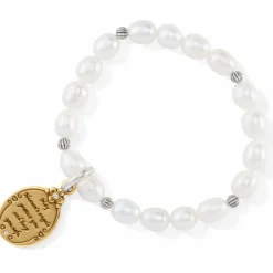 Brighton Guardian Angel Pearl Stretch Bracelet Silver-Pearl Fashion