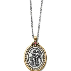 Brighton Guardian Angel Two-Tone Pendant Necklace Silver-Gold Clearance