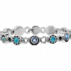 Brighton Halo Burst Hinged Bangle Silver-Tanzanite New