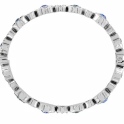 Brighton Halo Burst Hinged Bangle Silver-Tanzanite New