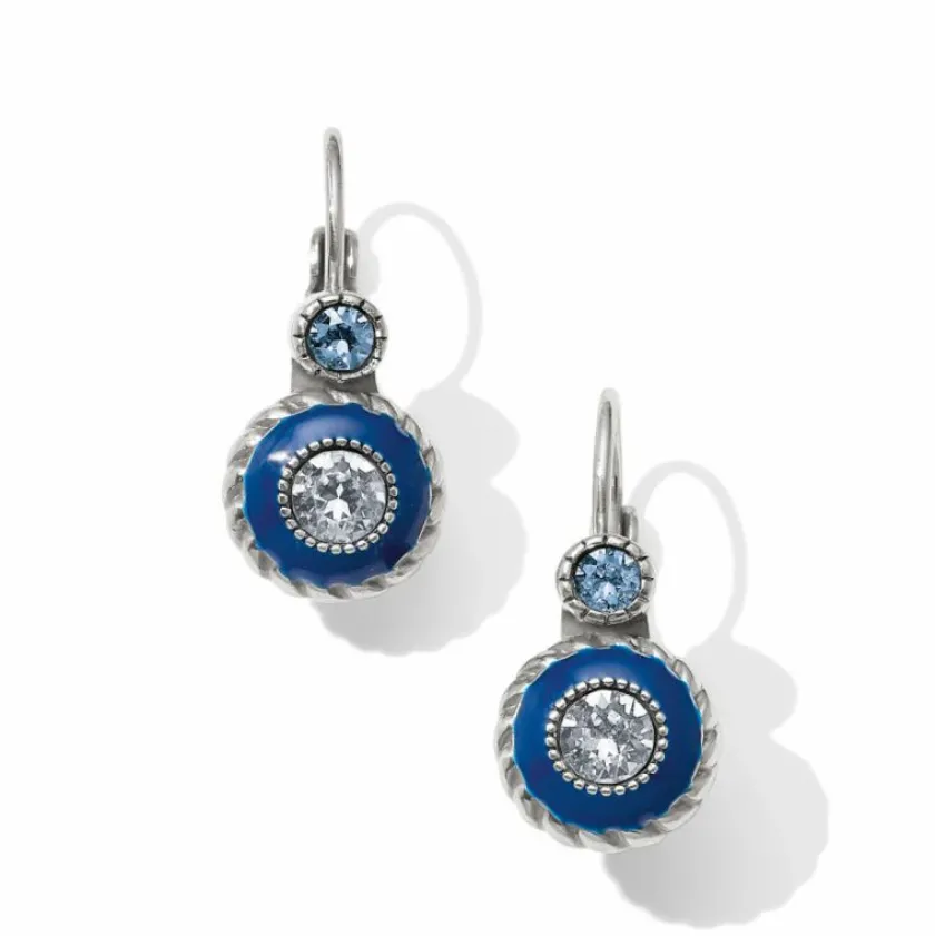 Brighton Halo Eclipse Leverback Earrings Silver-Blue Online