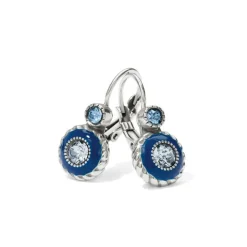 Brighton Halo Eclipse Leverback Earrings Silver-Blue Online