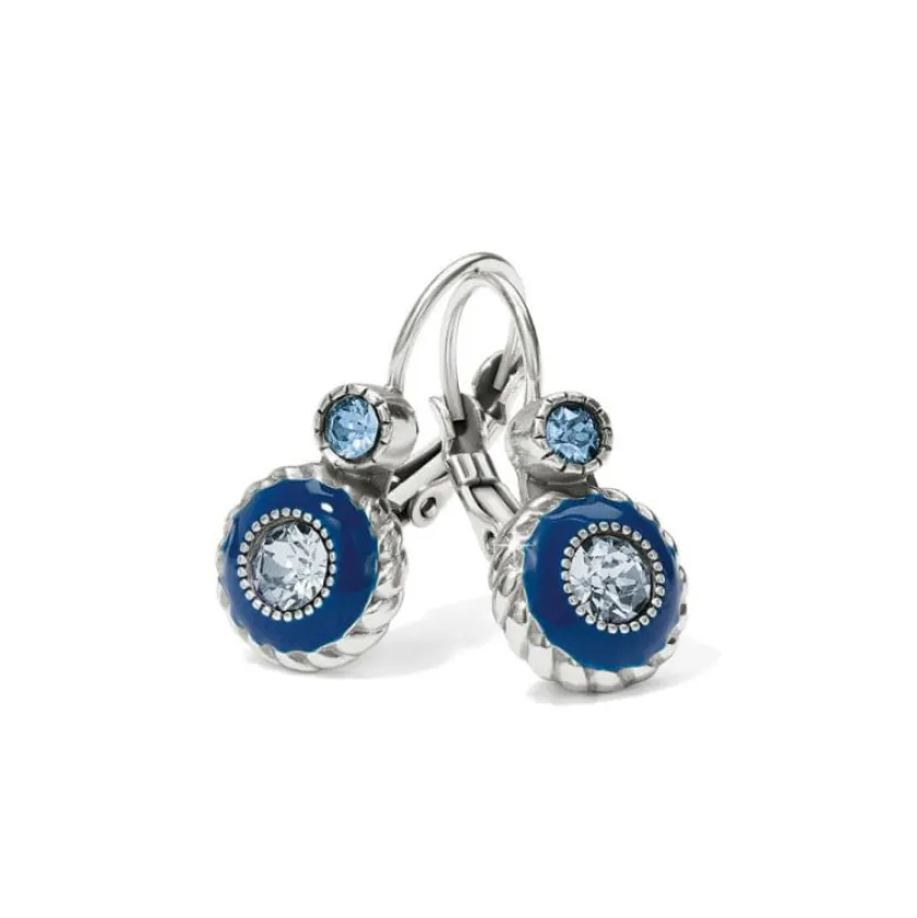 Brighton Halo Eclipse Leverback Earrings Silver-Blue Online