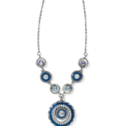 Brighton Halo Eclipse Necklace Silver-Blue Clearance
