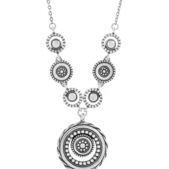 Brighton Halo Eclipse Necklace Silver-Blue Clearance