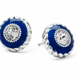Brighton Halo Eclipse Post Earrings Silver-Blue New