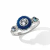 Brighton Halo Eclipse Ring Silver-Blue Sale