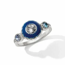 Brighton Halo Eclipse Ring Silver-Blue Sale