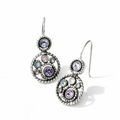 Brighton Halo French Wire Earrings Silver-Tanzanite Sale