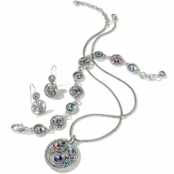 Brighton Halo French Wire Earrings Silver-Tanzanite Sale