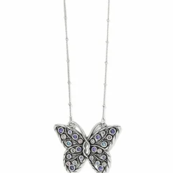 Brighton Halo Gems Monarch Butterfly Necklace Silver-Tanzanite Online