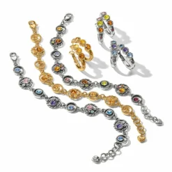 Brighton Halo Gems Trio Hoop Earrings Silver-Multi Best