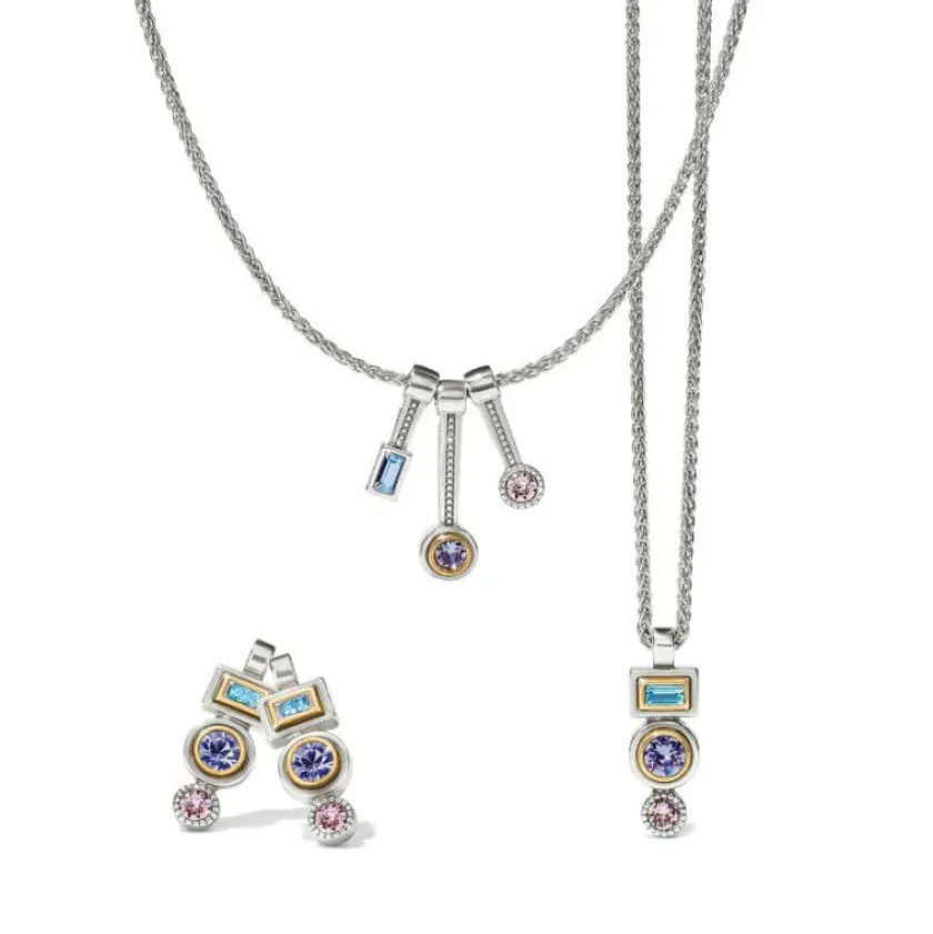 Brighton Halo Gleam Drop Post Earrings Silver-Multi Sale
