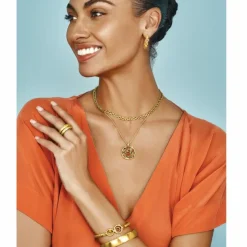 Brighton Halo Glow Hinged Bangle Gold Hot