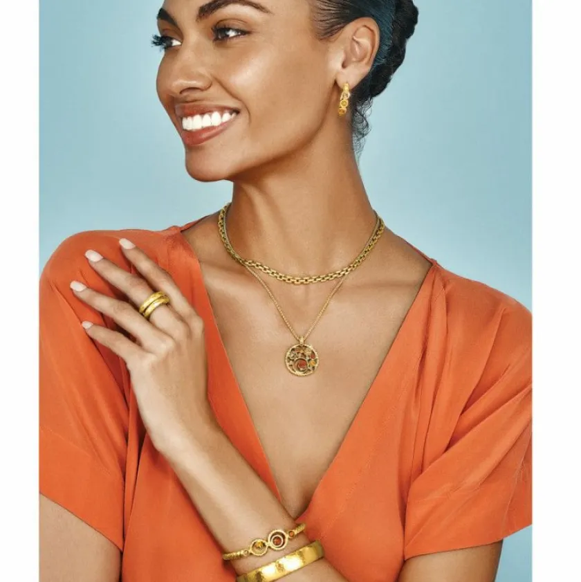 Brighton Halo Glow Hinged Bangle Gold Hot