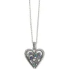 Brighton Halo Heart Necklace Silver-Multi Hot
