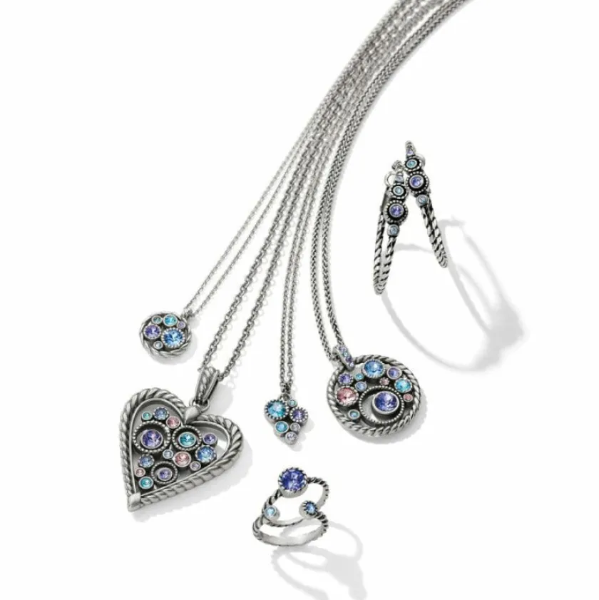 Brighton Halo Heart Necklace Silver-Multi Hot