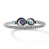Brighton Halo Hinged Bangle Silver-Tanzanite New