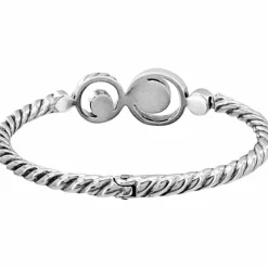 Brighton Halo Hinged Bangle Silver-Tanzanite New