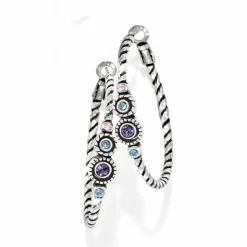 Brighton Halo Hoop Earrings Silver-Tanzanite Online