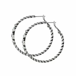 Brighton Halo Hoop Earrings Silver-Tanzanite Online
