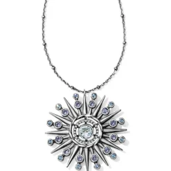 Brighton Halo Ice Radiate Necklace Silver-Tanzanite Clearance