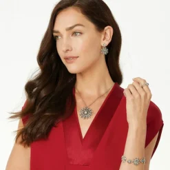Brighton Halo Ice Radiate Necklace Silver-Tanzanite Clearance