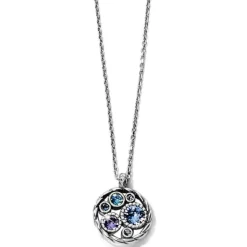 Brighton Halo Petite Necklace Silver-Tanzanite Fashion