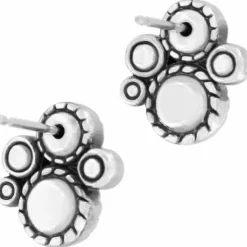 Brighton Halo Post Earrings Silver-Tanzanite Best