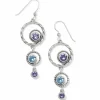 Brighton Halo Radiance French Wire Earrings Silver-Tanzanite Outlet