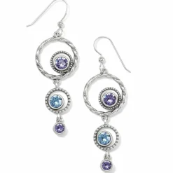 Brighton Halo Radiance French Wire Earrings Silver-Tanzanite Outlet