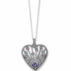 Brighton Halo Radiance Heart Necklace Silver-Multi Online
