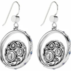 Brighton Halo Tauri French Wire Earrings Silver-Tanzanite Best