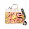 Brighton Happy Sunshine East West Burlap Tote Multi Best