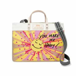Brighton Happy Sunshine East West Burlap Tote Multi Best