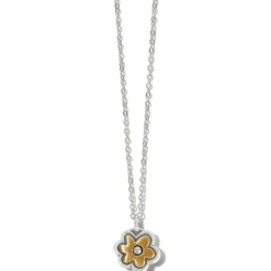Brighton Harmony Flower Petite Necklace Silver-Gold Outlet