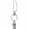 Brighton Heart Charm Reversible Badge Clip Necklace Silver New
