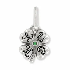 Brighton Heart Leaf Clover Charm Silver-Green Outlet