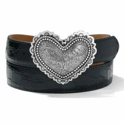 Brighton Heart Of Silver Belt Black New