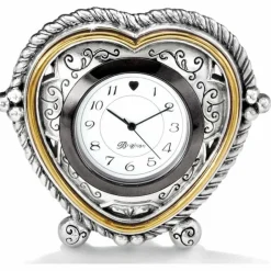 Brighton Heartbeat In Time Clock Silver-Brass Clearance