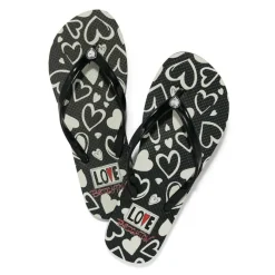 Brighton Heartz Flip Flops Black Sale