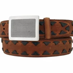 Brighton Highlands Mesh Plaque Belt AgedBark Hot